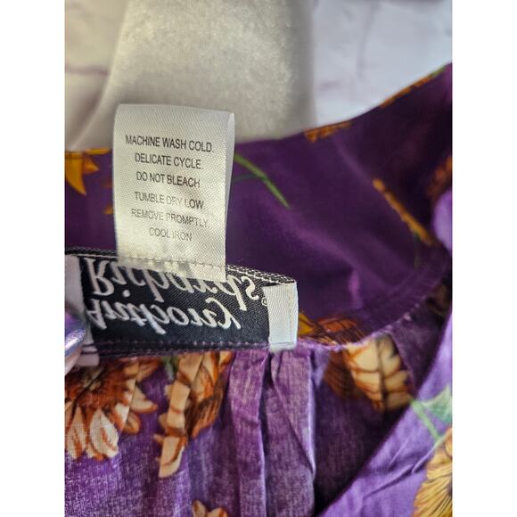 Anthony Richards Purple Sunflowers Mumu Dress‎ Size MP New Lightweight SS - Picture 9 of 10